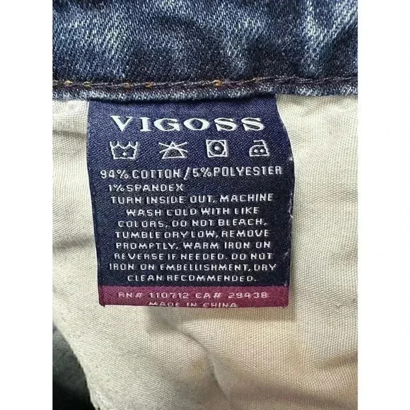 VIGOSS Jeans Women’s Sz 28x25 Friday Taper Boyfriend High Rise Distressed Denim - Picture 8 of 9